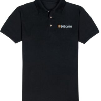 Bitcoin embroidered polo shirt in black