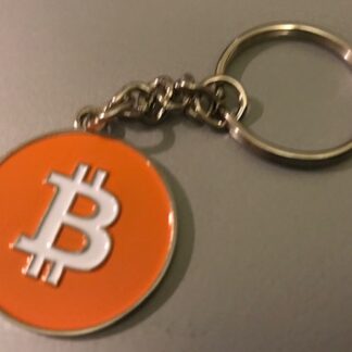 Bitcoin keychain with orange logo